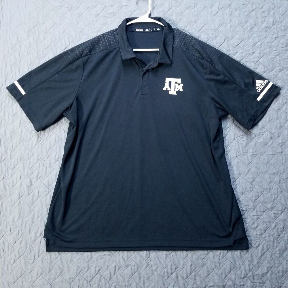 Adidas Golf Polo Shirt Mens 2XL Black ATM Short Sleeve Collared Dark Climalite‎